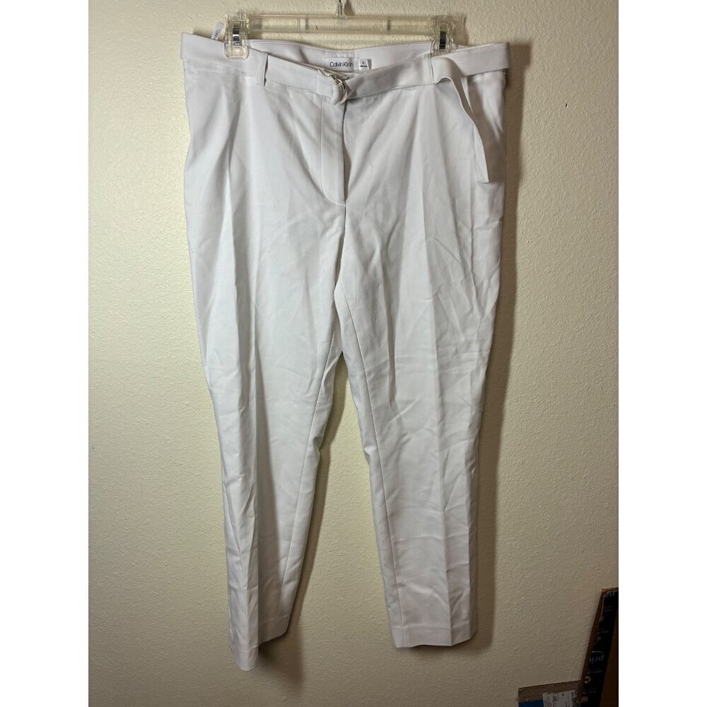 Calvin Klein Dress Pants Business Casual Summer Office White Women Size 12